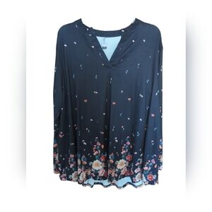 AMCLOS Navy Blue Womens Plus Size Top Size 4XL.